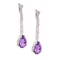 A Pair of Deco Amethyst Diamond Platinum Earrings - image 1