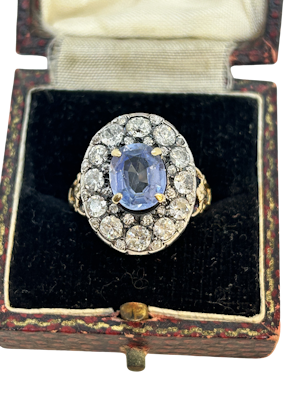 Lovely Victorian French sapphire diamond ring at Deco&Vintage Ltd