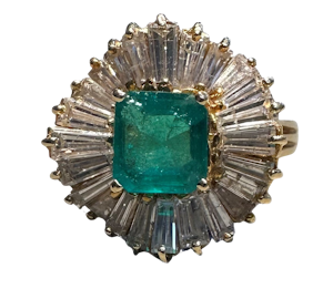 An Emerald & Diamond "Ballerina" ring