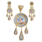 Antique Italian Micromosaic And Gold Brooch-Cum-Pendant And Earrings Suite, Circa 1850 - image 1
