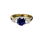 Sapphire Diamond Three Stone Ring in 18ct Yellow/White Gold date circa 1970, SHAPIRO & Co since1979 - image 1