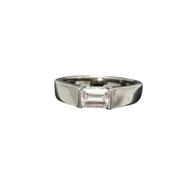 Emerald Cut Single Stone Ring in Platinum dated 2001, SHAPIRO & Co since1979 - image 1