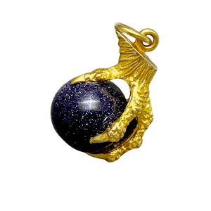 Charm Claw holding Stone in 9ct Gold date vintage, Lilly's Attic since 2001