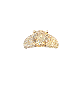 Lovely champagne 1.93ct single diamond ring at Deco&Vintage Ltd