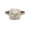 Asscher Cut Diamond E colour Ring in Platinum Date circa 1980, SHAPIRO & Co since1979 - image 1