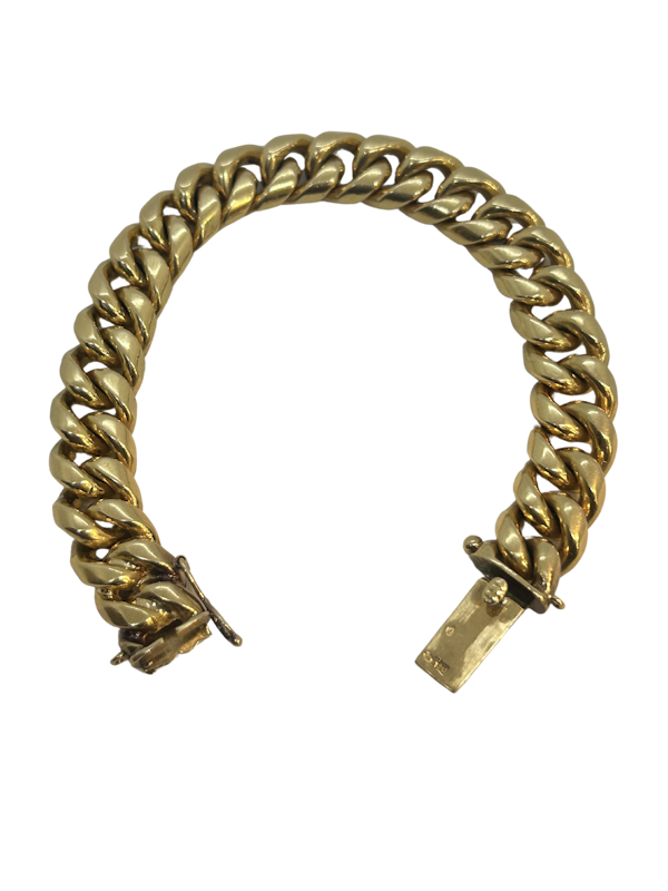 Lovely super heavy 18ct gold curb link bracelet at Deco&Vintage Ltd - image 1