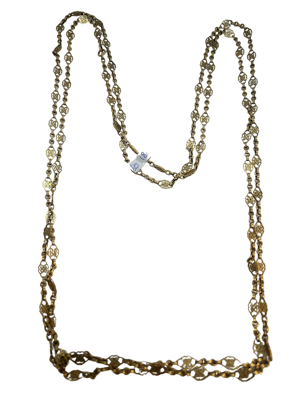 Lovely and delicate Art Nouveau French 18ct gold long chain at Deco&Vintage Ltd