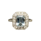 Aquamarine Diamond Ring in Platinum date circa 1980, SHAPIRO & Co since1979 - image 1