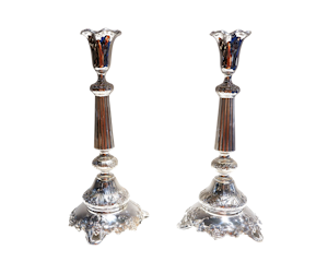 Antique Polish Silver Plated Candlesticks