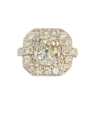 Lovely 2.16ct old mine cut diamond ring at Deco&Vintage Ltd