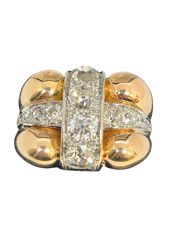 Chic and chunky 1940,s French diamond ring at Deco&Vintage Ltd - image 1