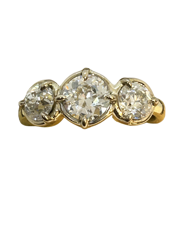 Lovely trilogy old mine cut diamond ring at Deco&Vintage Ltd - image 1