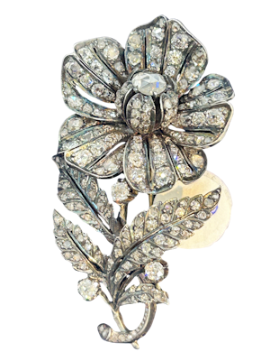 Lovely Victorian diamond flower brooch at Deco&Vintage Ltd