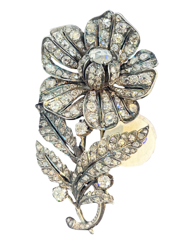Lovely Victorian diamond flower brooch at Deco&Vintage Ltd - image 1