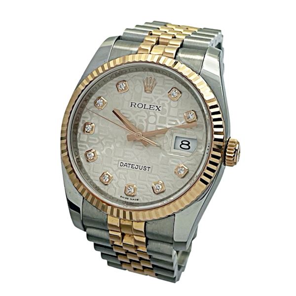 ROLEX DATEJUST 116231 FACTORY SILVER DIAMOND DIAL FULL SET 2012 - image 1
