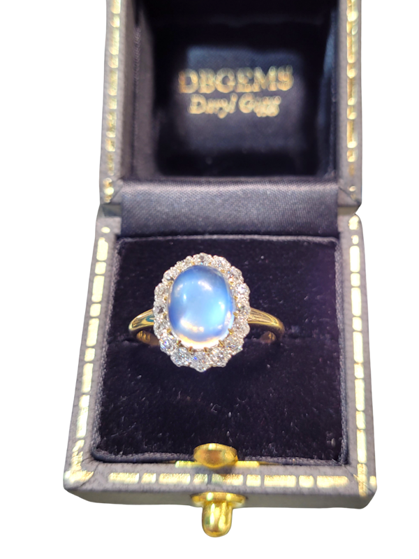 Antique moonstone and diamond cluster ring SKU: 7139 DBGEMS - image 1
