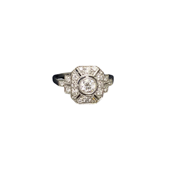Diamond Ring in Platinum date circa 1950, SHAPIRO & Co since1979 - image 1