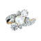 Antique Natural Pearl, Diamond And Silver Upon Gold Crossover Ring, Circa 1910 - image 1