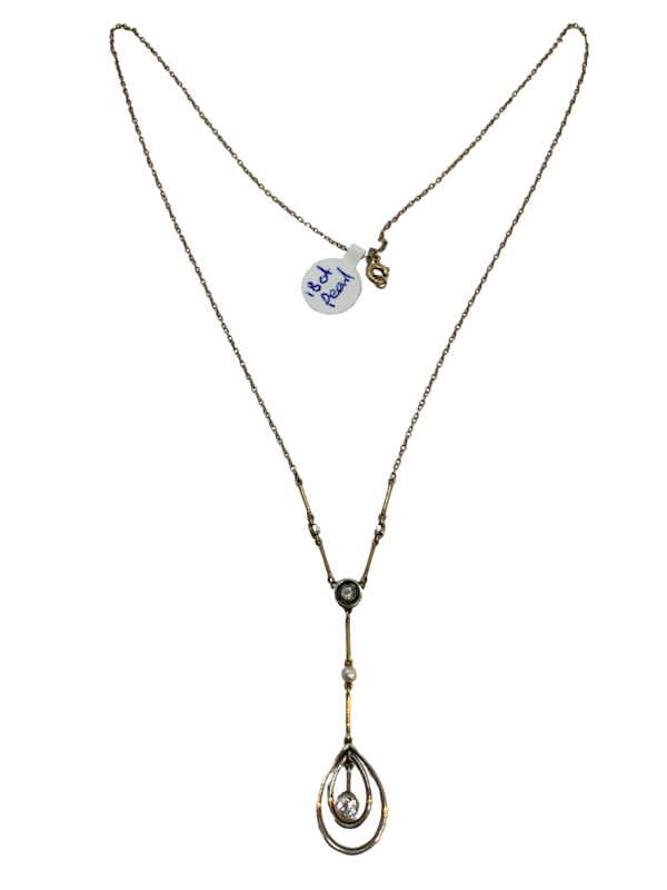 Lovely Edwardian diamond pearl pendant at Deco&Vintage Ltd - image 1
