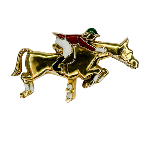 Jacques Lacloche Paris Jockey & Horse Brooch CHIQUE to ANTIQUE - image 1