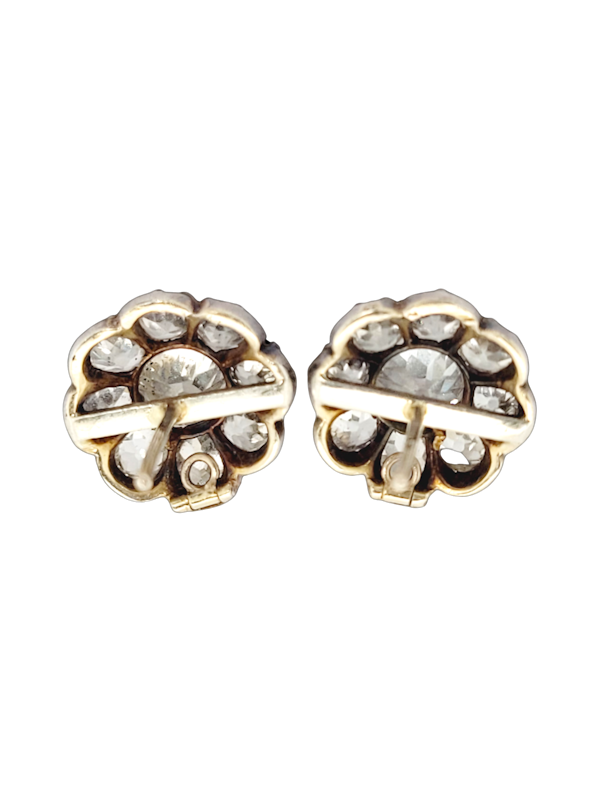 Antique old mine cut diamond cluster earrings SKU: 7152 DBGEMS - image 1
