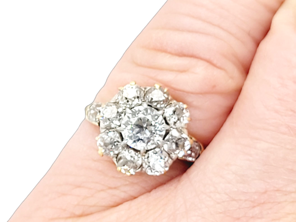 Antique diamond cluster engagement ring SKU: 7153 DBGEMS - image 1