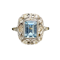 Aquamarine Diamond Ring in 18ct Gold/Platinum date circa 1950, SHAPIRO & Co since1979 - image 1