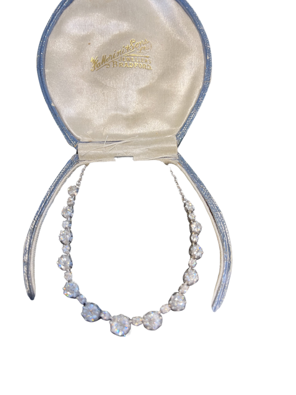 Edwardian half diamond necklace - image 1