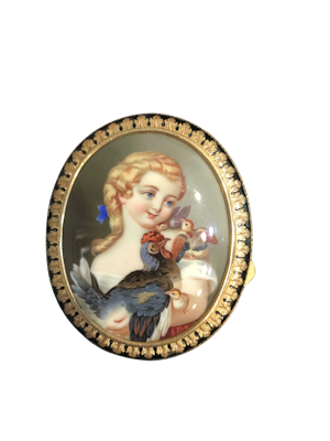 French Enamel Brooch