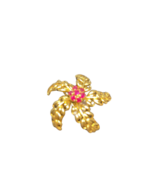 Gold and Ruby Boucheron Brooch