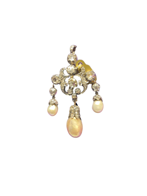 Natural Pearl and Diamond Pendant