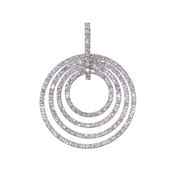 Modern Italian Diamond And White Gold Circle Pendant, Circa 2010 - image 1