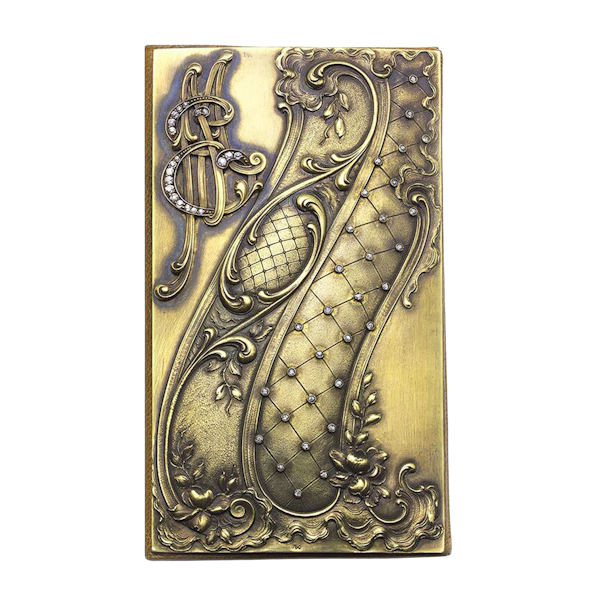 Art Nouveau Diamond Gold and Leather Card Wallet, Circa 1900 - image 1