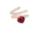 Ruby Stacked Spiral Heart Ring - image 1