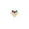 Multicolour Emerald, Ruby, Sapphire & Diamond Cluster Ring - image 1
