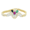Multicolour Emerald, Ruby, Sapphire & diamond Cluster Bracelet - image 1