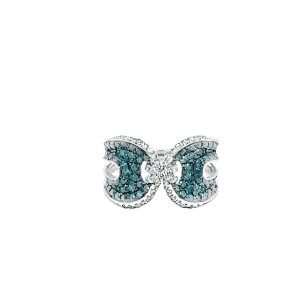 Blue & White diamond ring - image 1