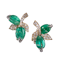 Vintage French Emerald Diamond and Gold Clip-on Earrings by André Vassort, Circa 1960 - image 1
