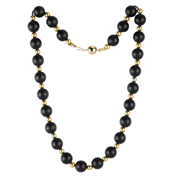 Onyx & Gold Beads c.1960s - image 1
