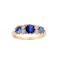 Three Stone Sapphire Diamond Ring - image 1