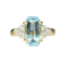 Vintage Aquamarine Ring Diamond Shoulder Ring. CHIQUE TO ANTIQUE Stand 375 - image 1