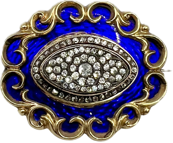 Victorian Diamond Brooch 18k Gold - image 3