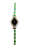 Corum Emerald 18k Gold Wristwatch and Earring Set Mid 20th Century - image 1