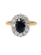Sapphire and old cut diamond cluster ring SKU: 7315 DBGEMS - image 1