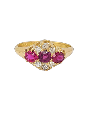 19th century gem ruby and diamond ring SKU: 7317 DBGEMS