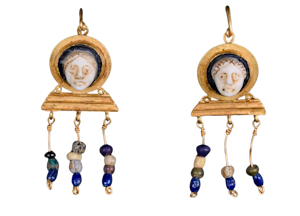 Roman gold cameo earrings
