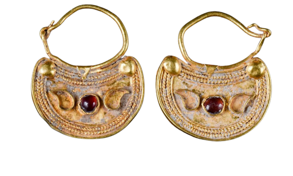 Greek hellenistic gold pair of earrings - image 1