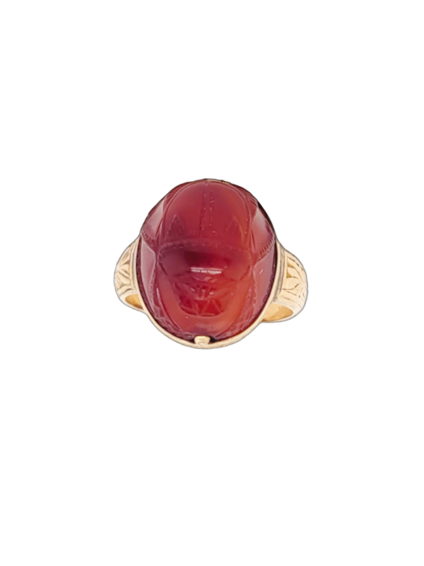 19th century archaeological cornelian scarab ring SKU: 7341 DBGEMS - image 1