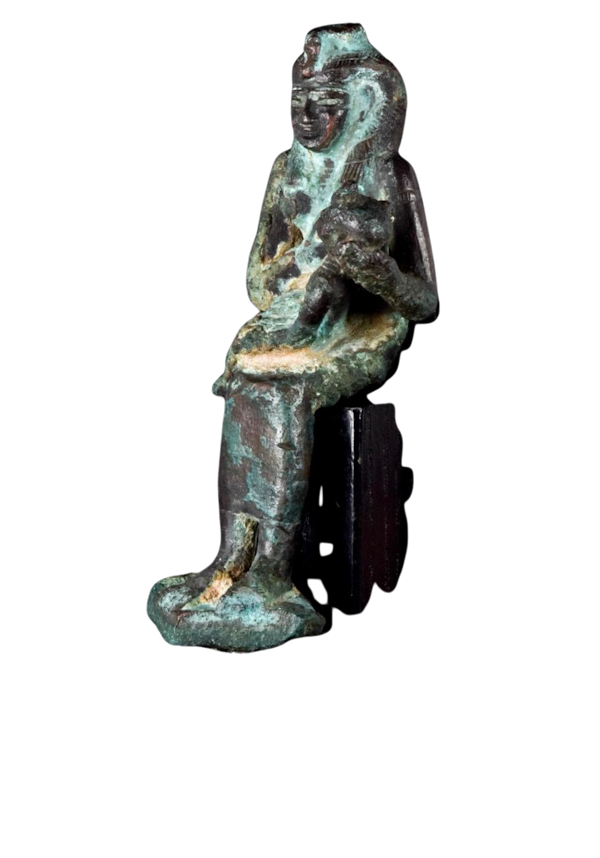 ANCIENT EGYPTIAN BRONZE ISIS AND HORUS - image 1