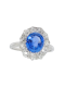 Ceylon sapphire and old mine cut diamond cluster engagement ring SKU: 7358 DBGEMS - image 1